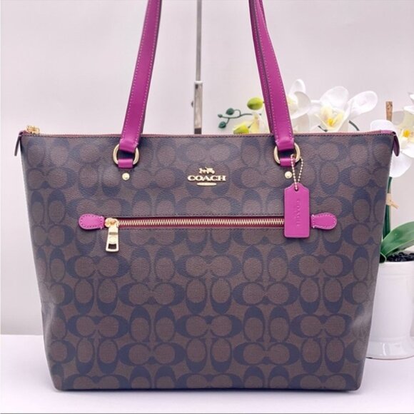 Coach Gallery Tote Nag In Signature Canvas New